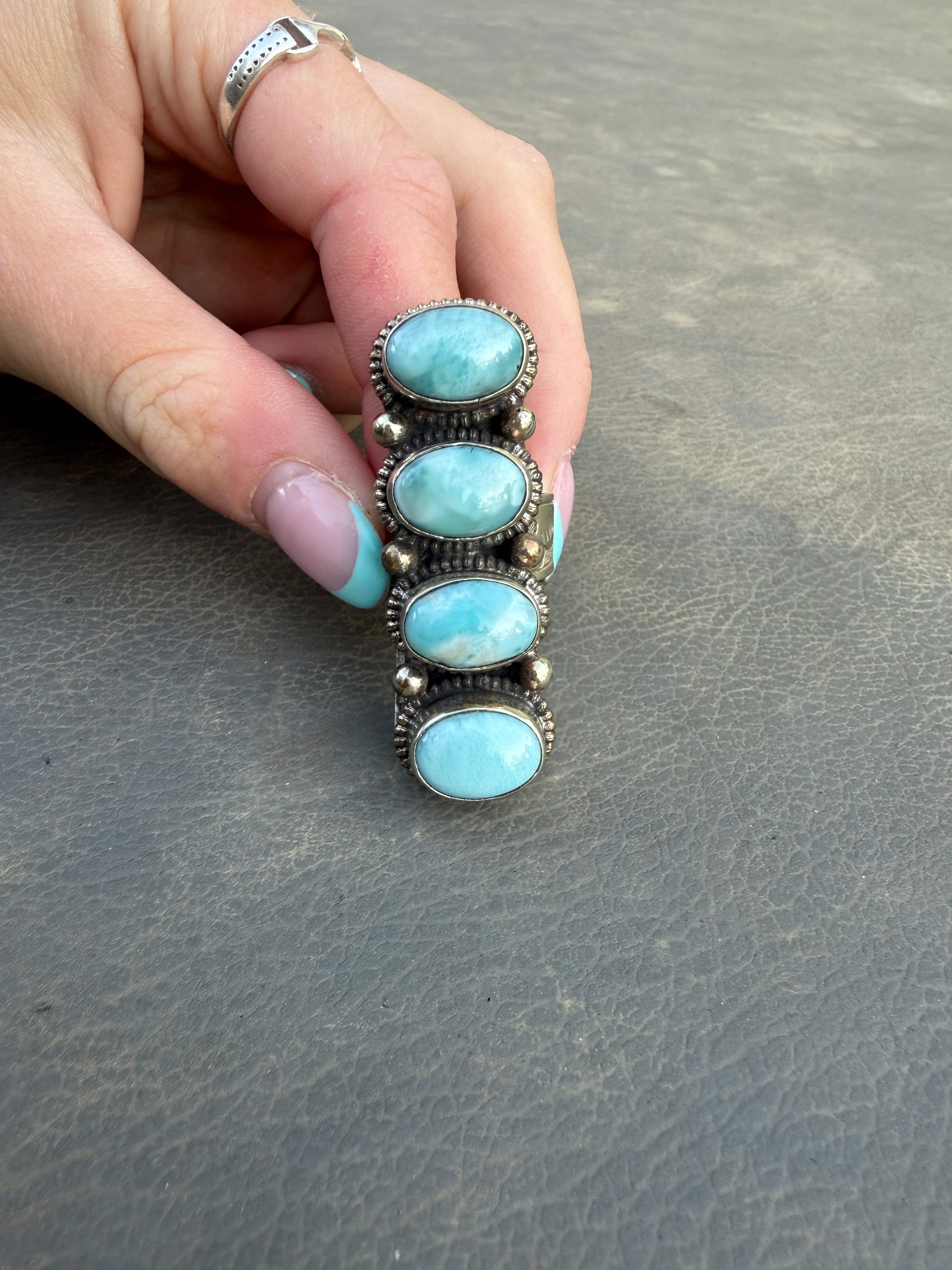 Larimar Adjustable Ring